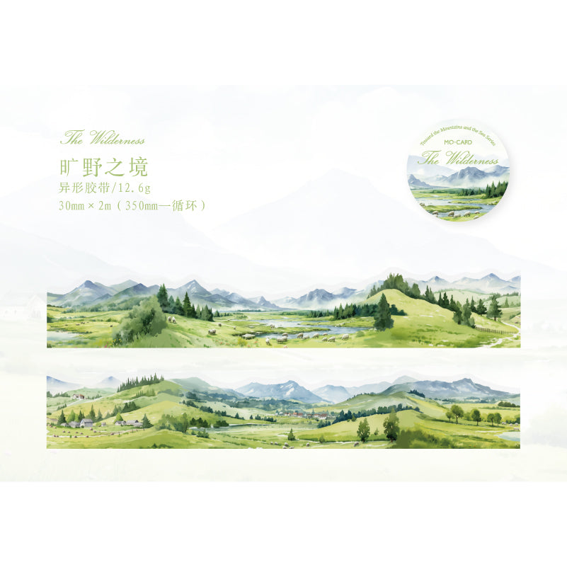 Series PET Tape Mountain, Rivers, Sea, Watercolor 30x2mm