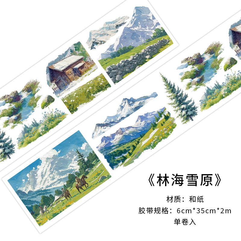 Series Paper Tape Wilderness, Mountain, Snow-capped and Forest 6cm*35cm*2m