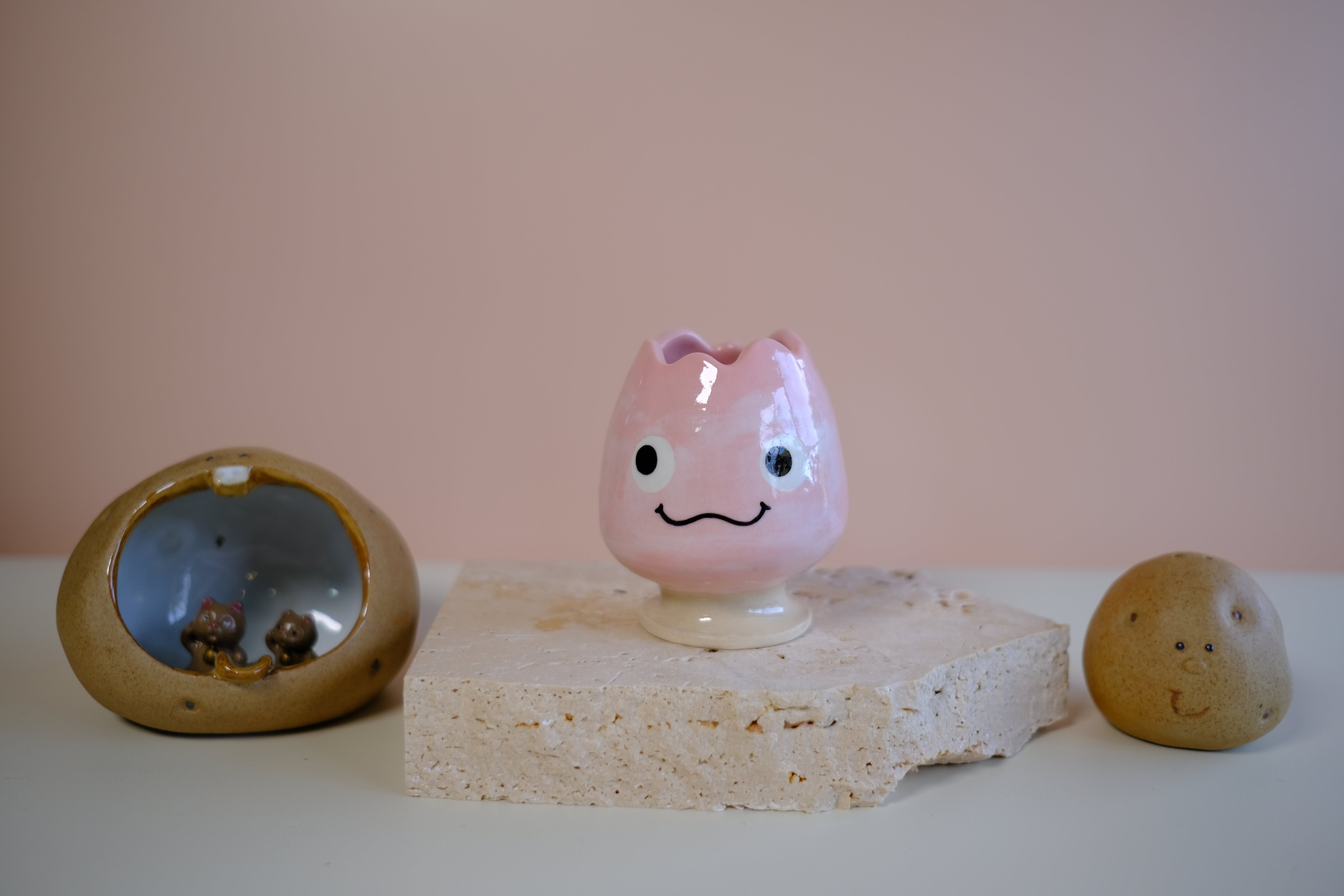 Katakuchi Chawan - Pink Calcifer