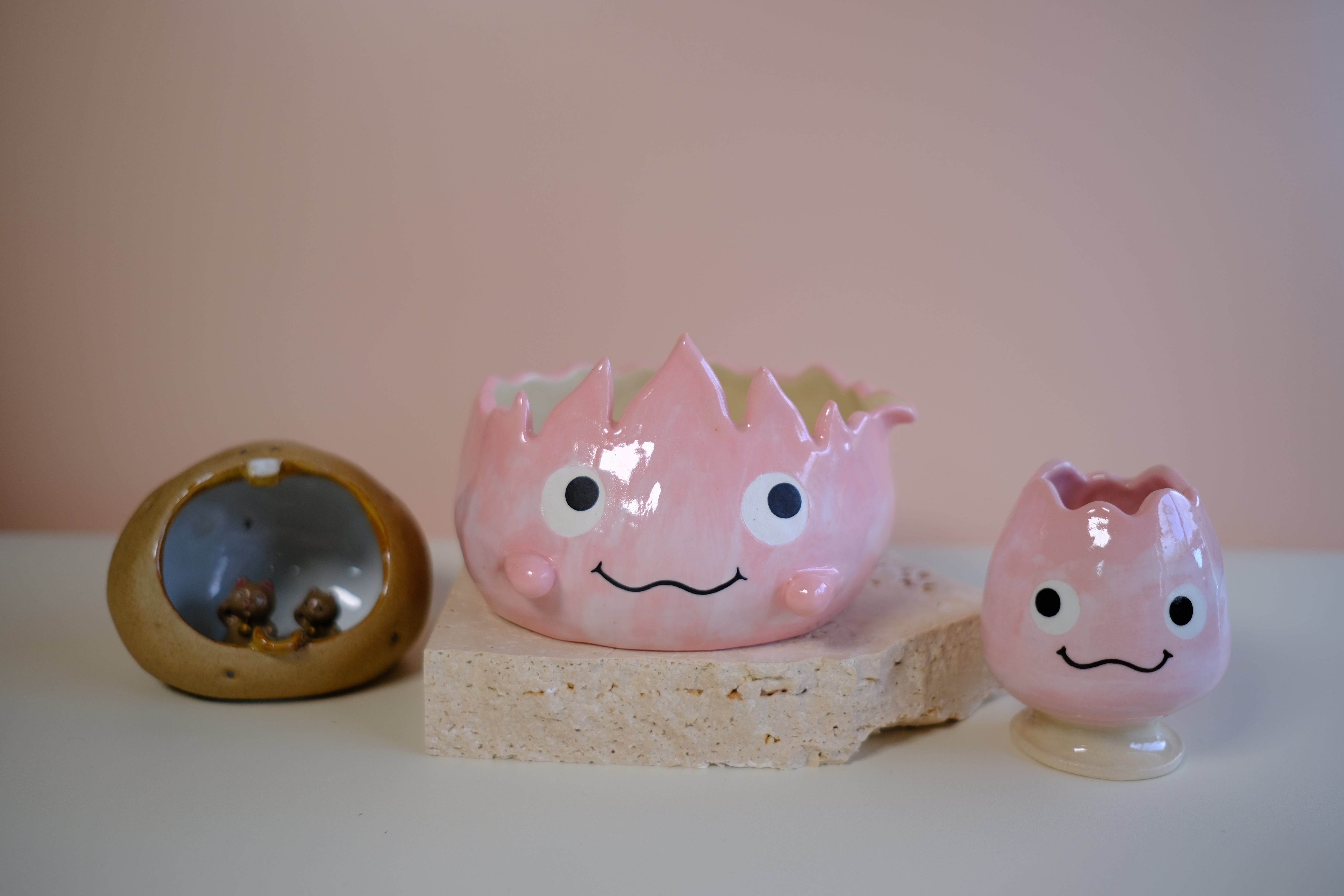 Katakuchi Chawan - Pink Calcifer