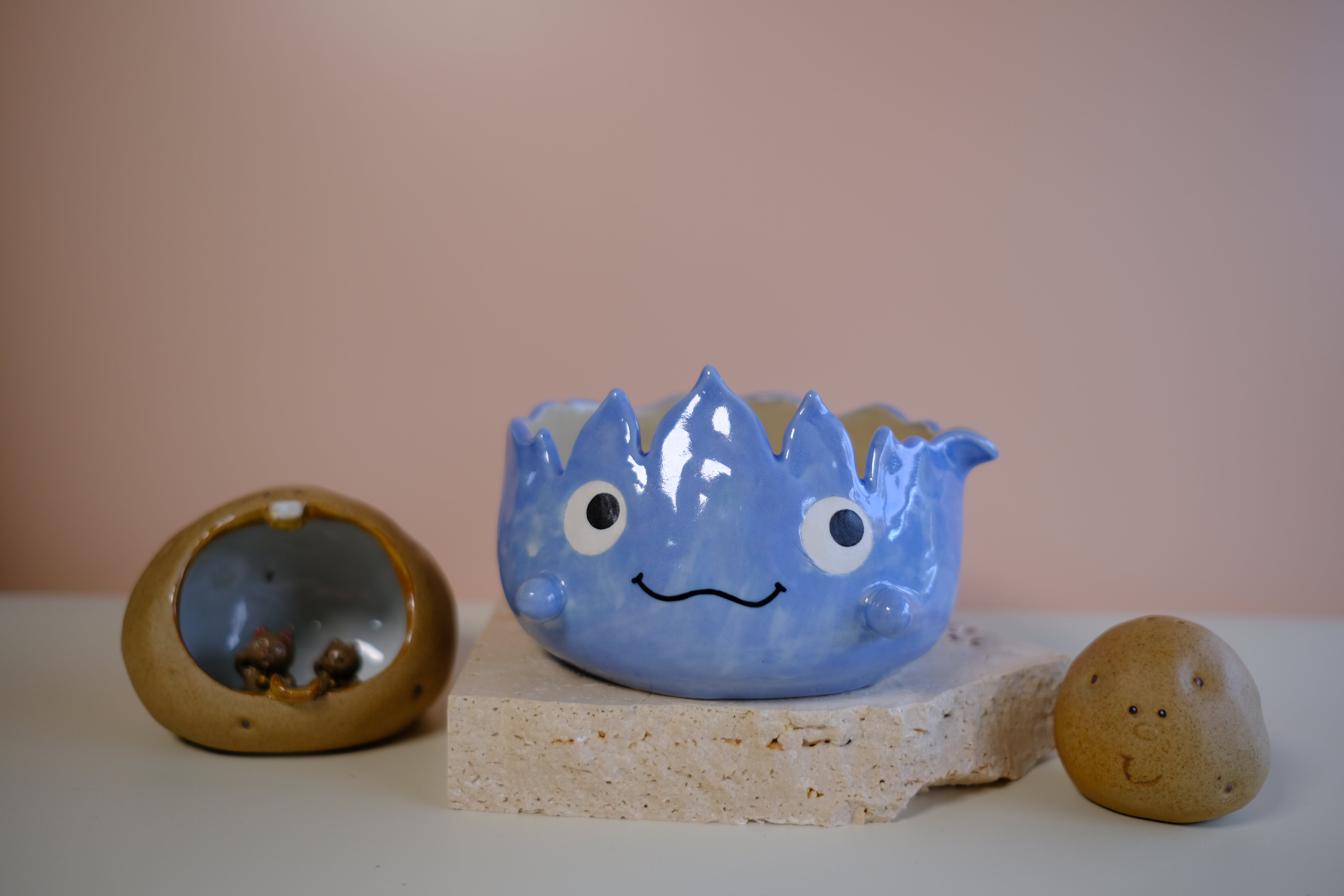 Katakuchi Chawan - Blue Calcifer