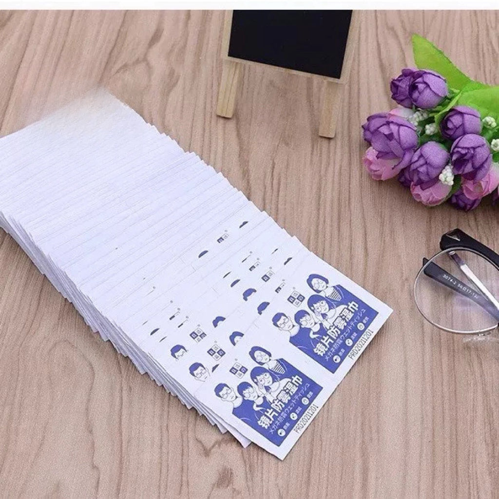 Set of 100 Nano Glasses Cleaning Paper, Anti-fog Paper Towels.