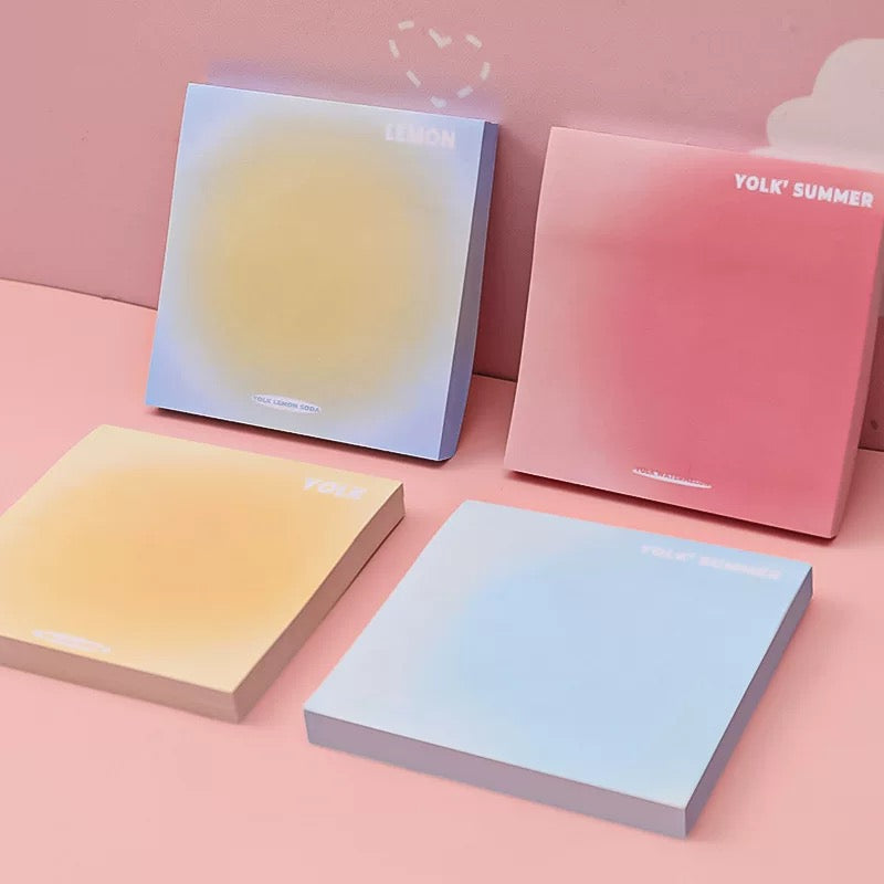 Set of 50 Square Colored Note Pads, Elegant Style
