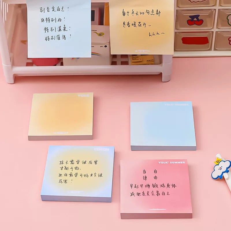 Set of 50 Square Colored Note Pads, Elegant Style