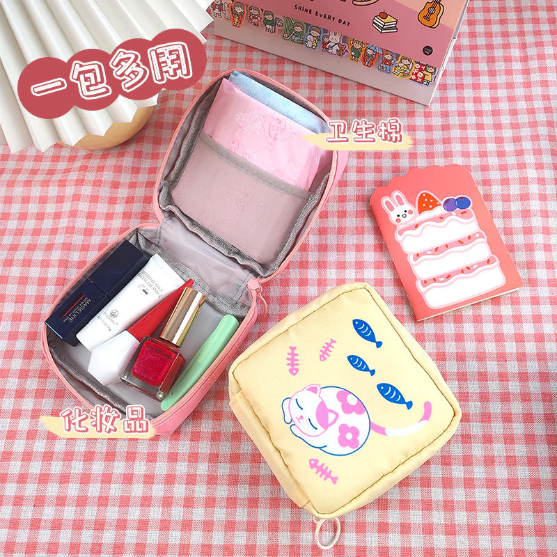 Cute Cartoon Waterproof Pads Bag