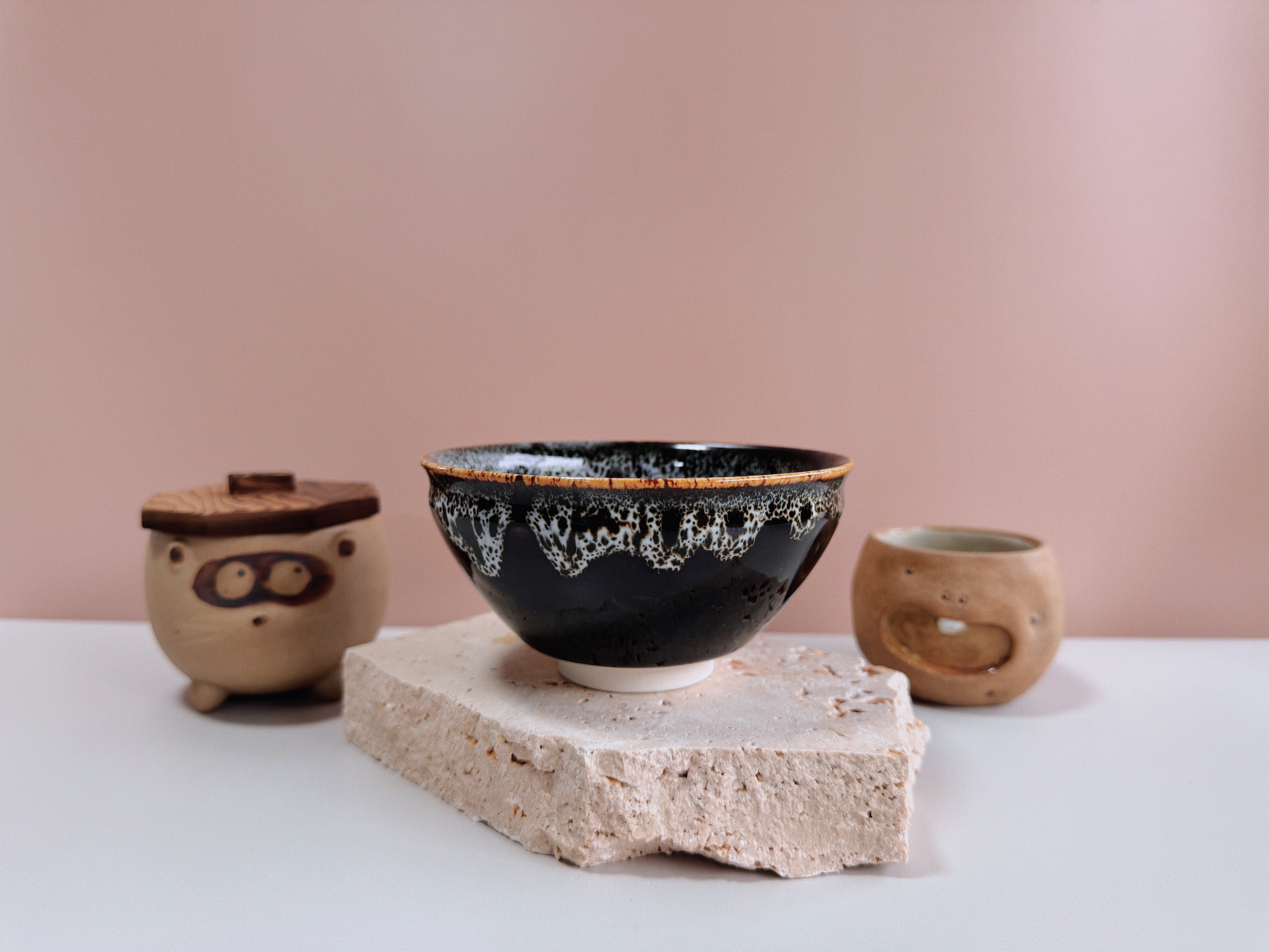 Dual-Tone Dripping Glaze Chawan