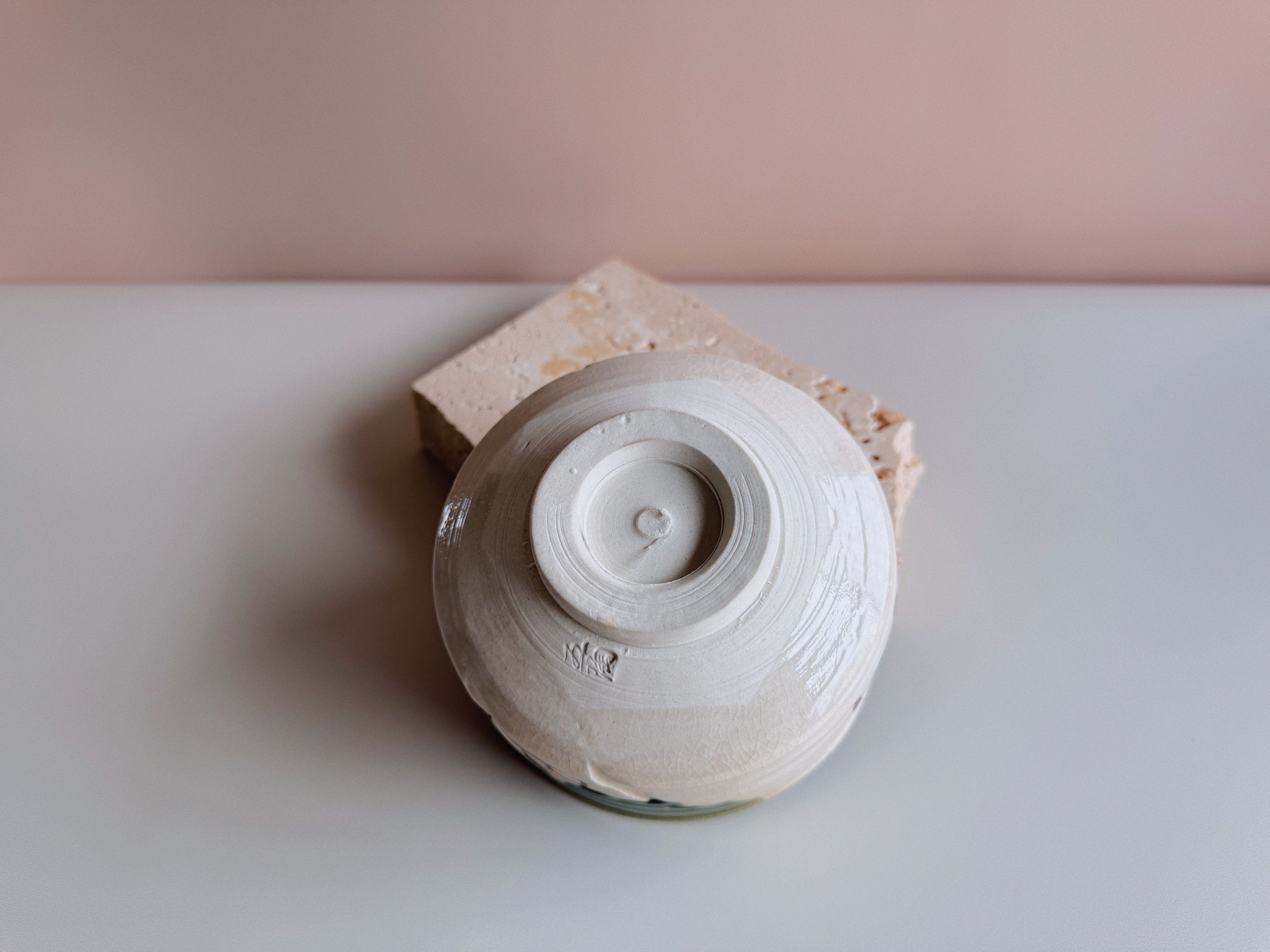 Handcrafted Oribe Ceramic Chawan