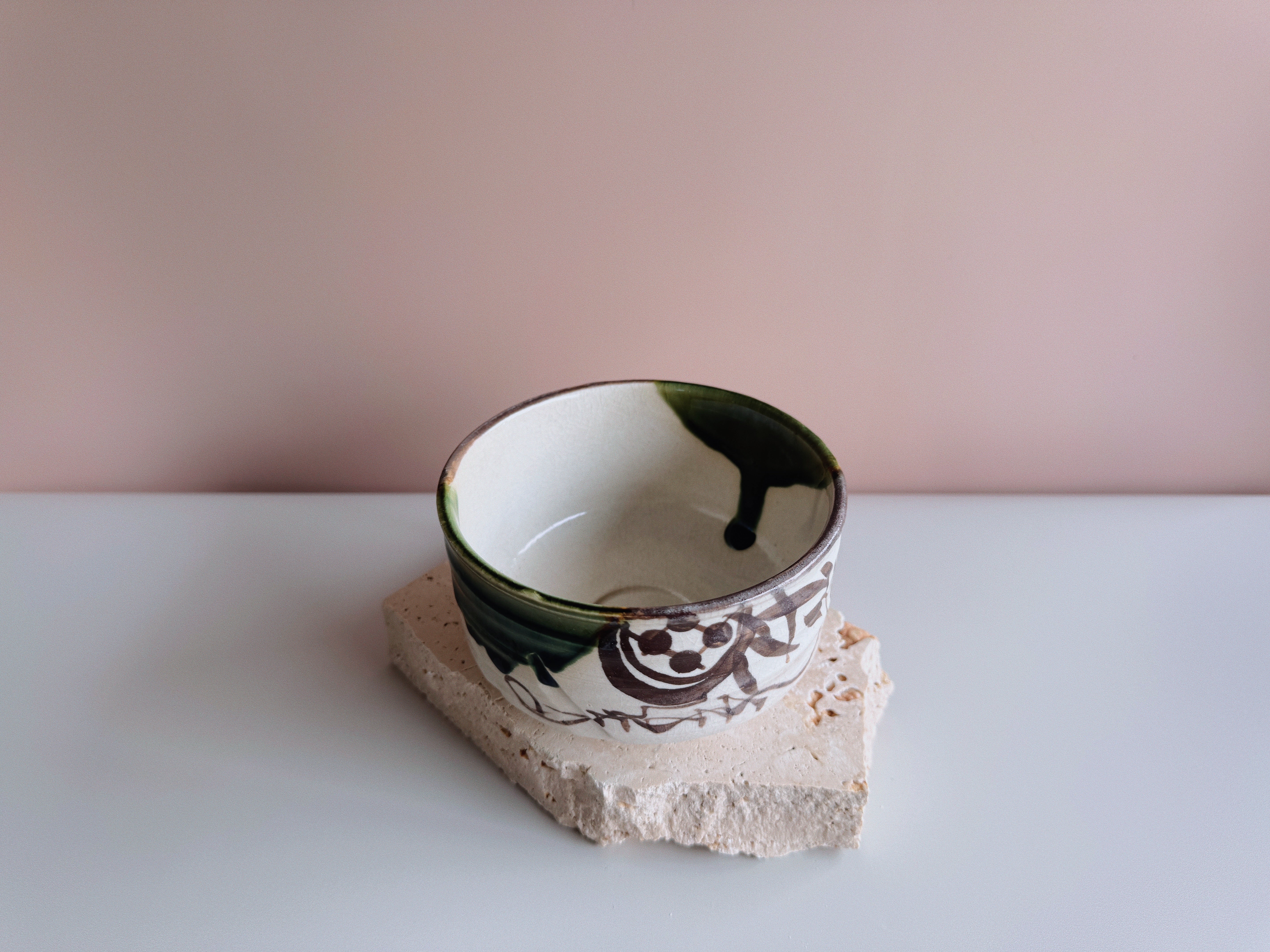 Handcrafted Oribe Ceramic Chawan