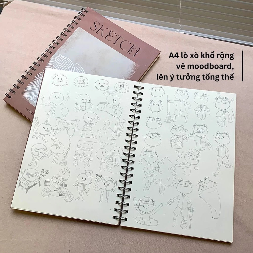 A4 Sketchbook Spring-loaded Sketchbook 190gsm - Pencil Sketchbook