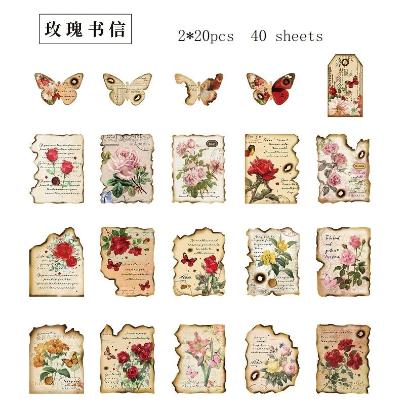 Set of 40 Letter Pattern Stickers to Decorate Phones / Notebooks / DIY Diaries