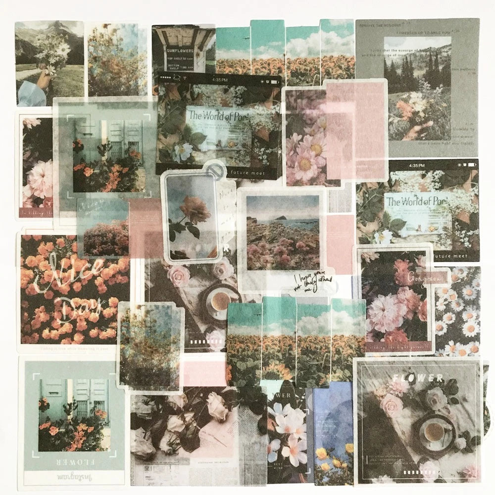 Set of 40 Masking Stickers for Instagram to Decorate Planners and Bullet Journals