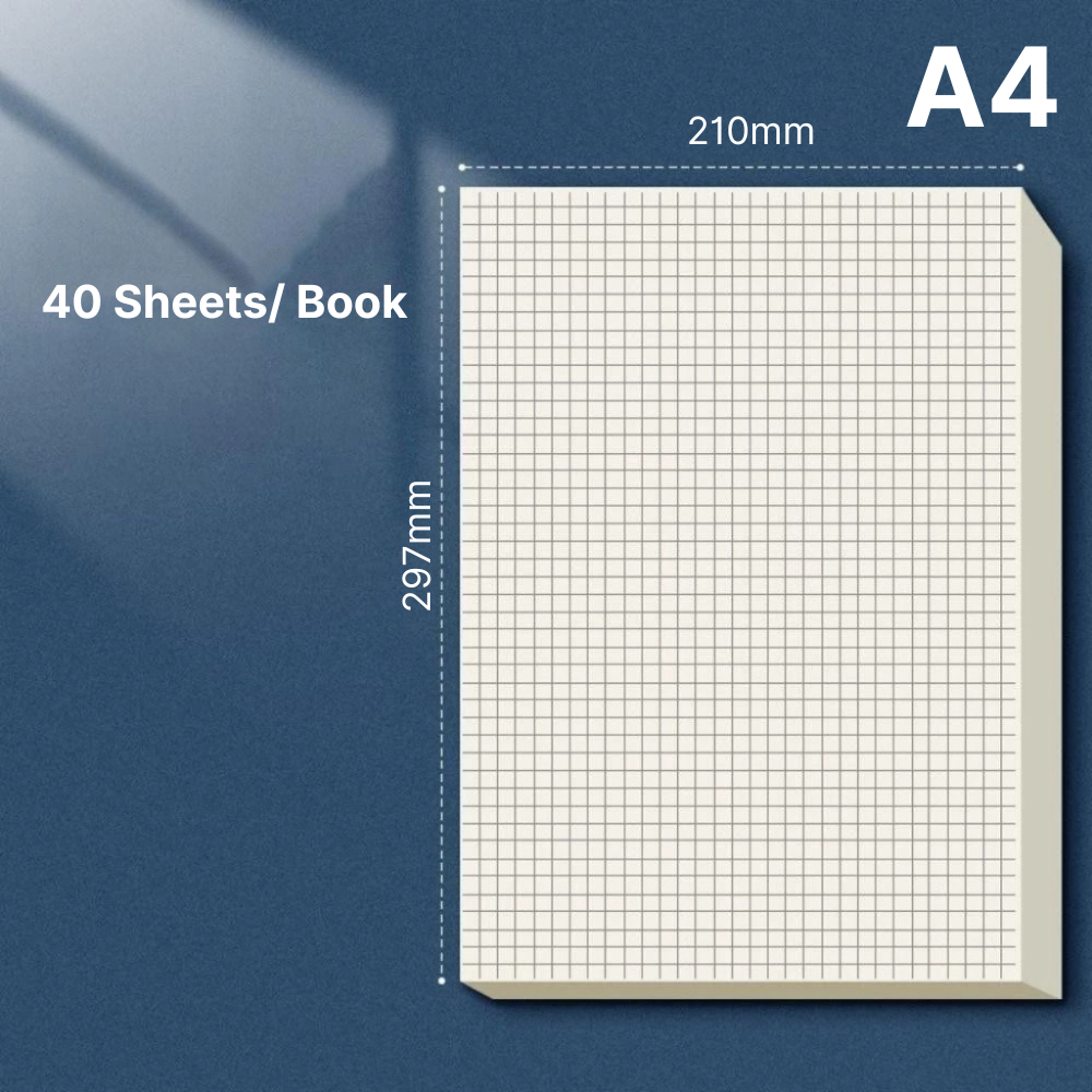 Blank/ Grid Draft Paper, 40/100 Sheets A4/B5, High Quality Beige Eye Protection