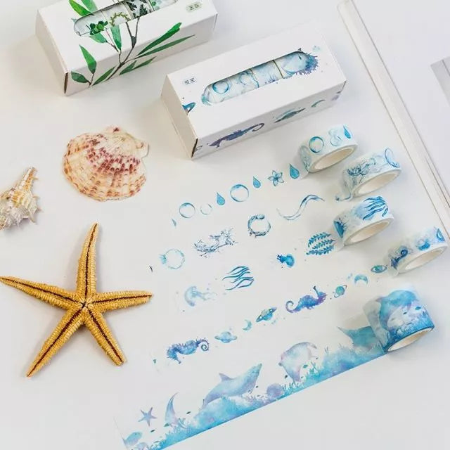 Set of 5 rolls Masking Tape - Summer Scent, Ocean