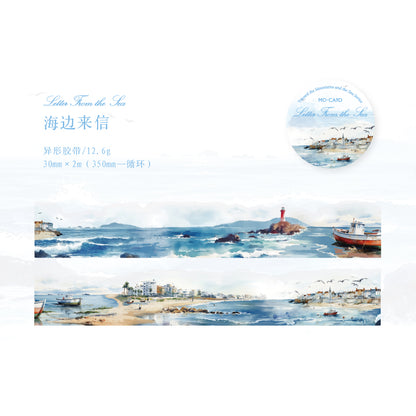 Series PET Tape Mountain, Rivers, Sea, Watercolor 30x2mm