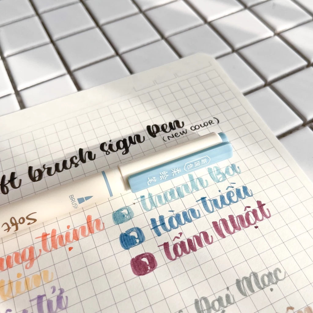 [New Color] Single Pen Calligraphy Practice Pen Soft Brush, Sign Pen