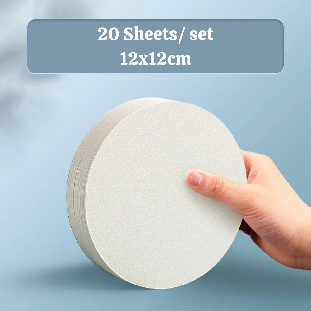 09 - 20 Sheets/ set Watercolor Paper, Square/Round/Rectangle Blank Art Painting Special Paper