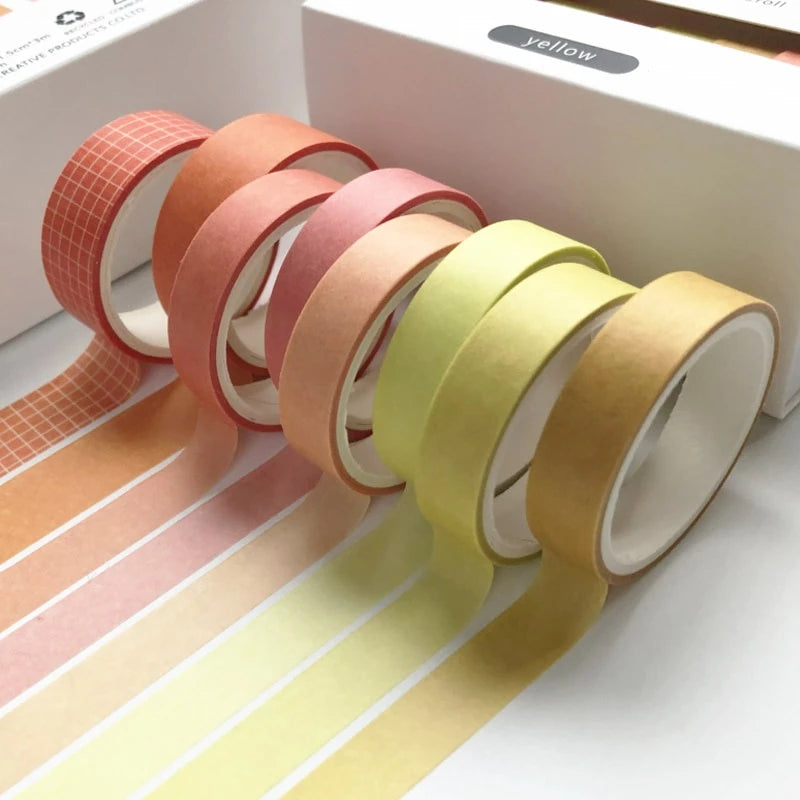 Set of 8 Rolls of Cute Retro Solid Color Washi Tape