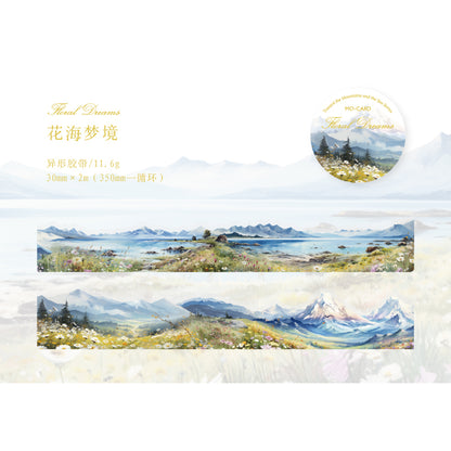 Series PET Tape Mountain, Rivers, Sea, Watercolor 30x2mm
