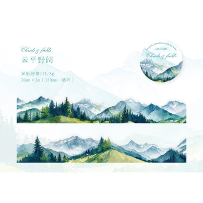 Series PET Tape Mountain, Rivers, Sea, Watercolor 30x2mm