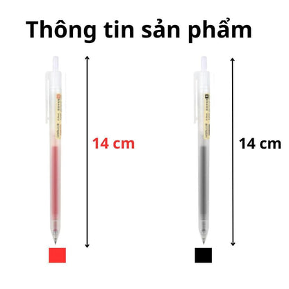 Muji Style Gel Ink Pen Matte Body 0.5mm - Press Button