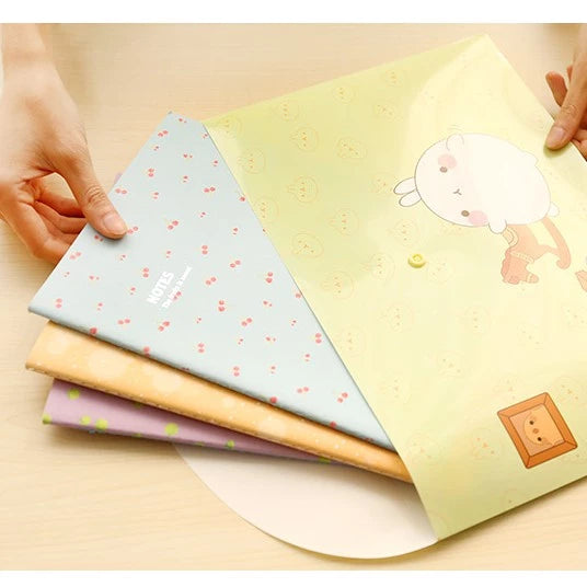 A4 Durable Folder Snap Floral File Bag Paper Document