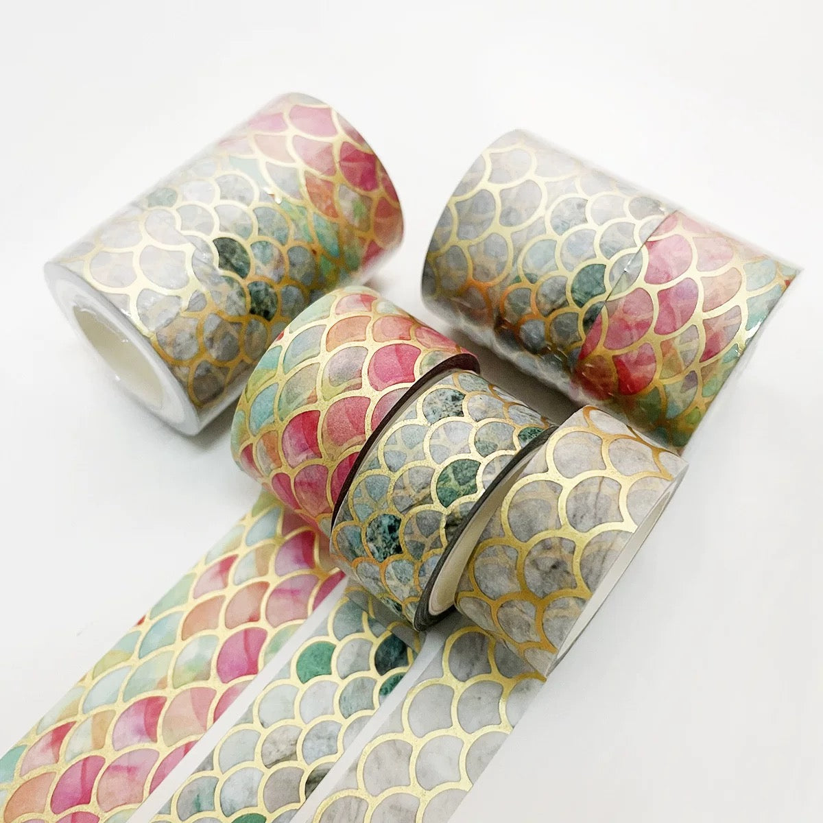 Set of 3 Rolls of Cute Bronze Washi Tape