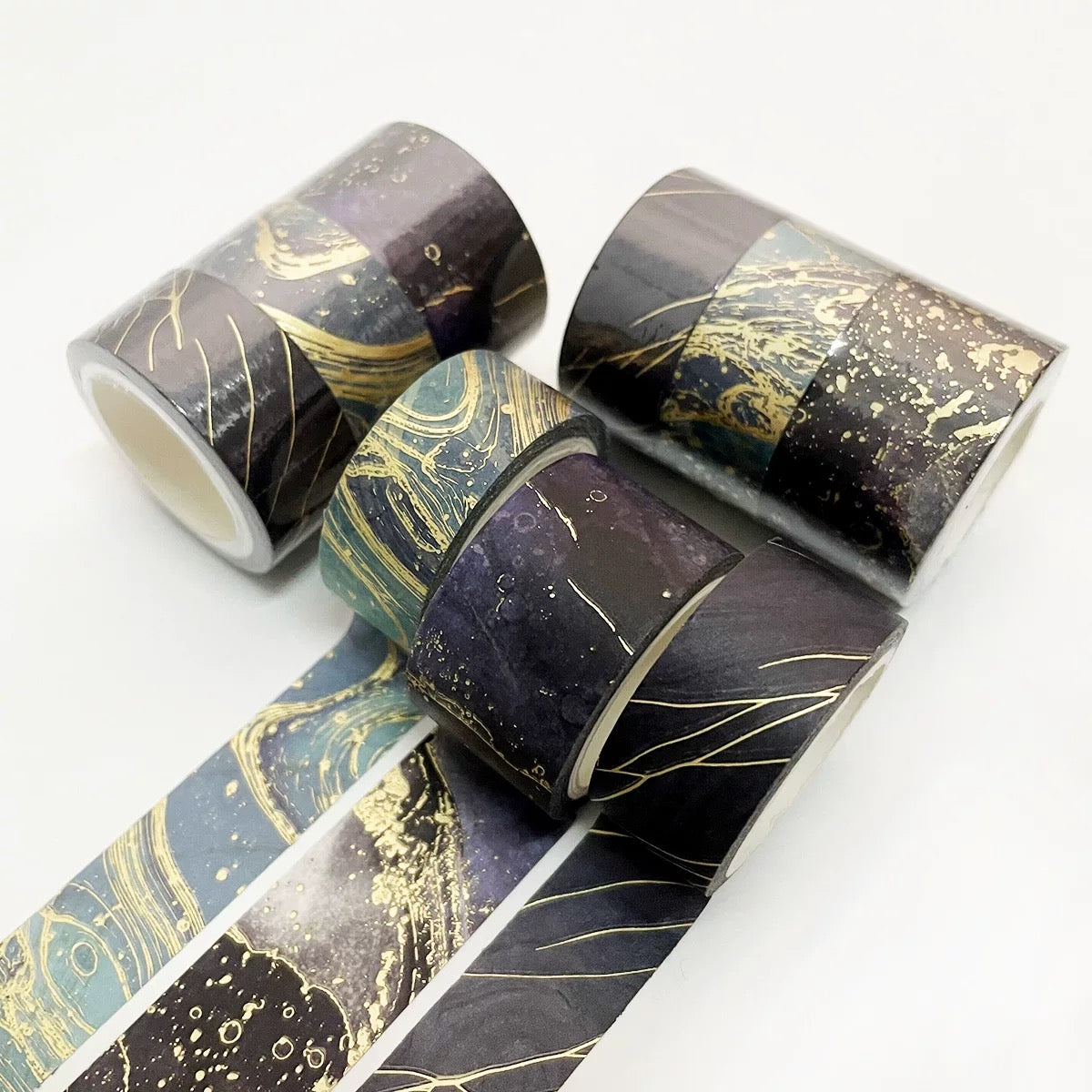 Set of 3 Rolls of Cute Bronze Washi Tape