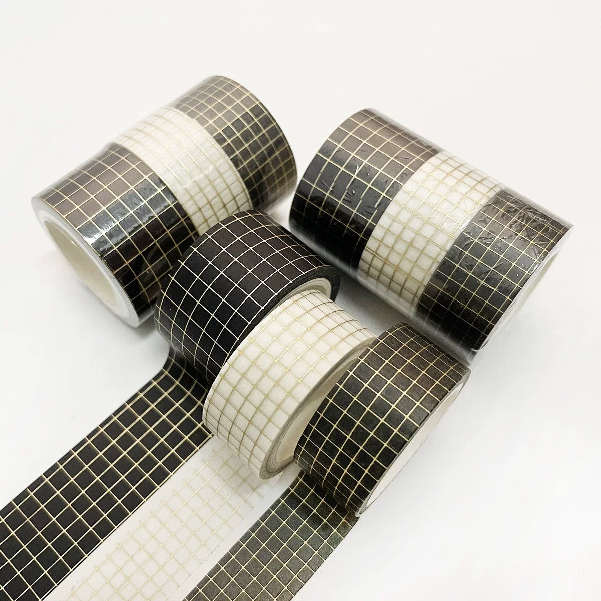 Set of 3 Rolls of Cute Bronze Washi Tape