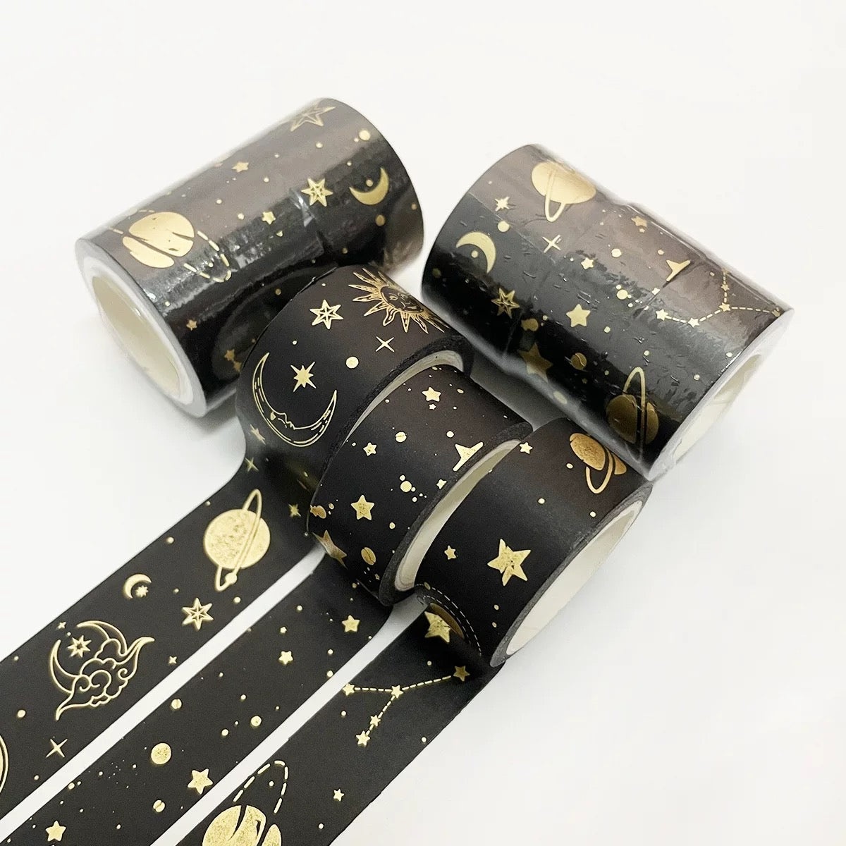 Set of 3 Rolls of Cute Bronze Washi Tape