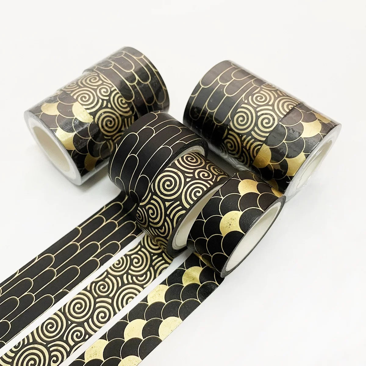 Set of 3 Rolls of Cute Bronze Washi Tape