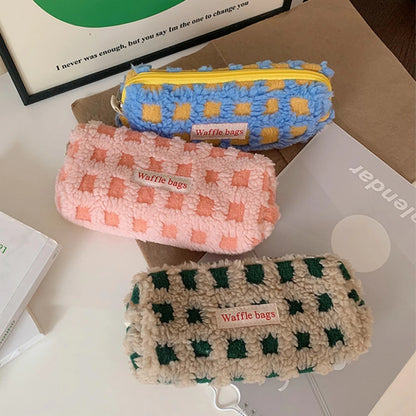 Waffle Lamb Luxury Large Capacity Pencil Case