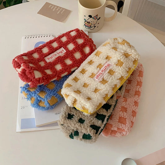 Waffle Lamb Luxury Large Capacity Pencil Case