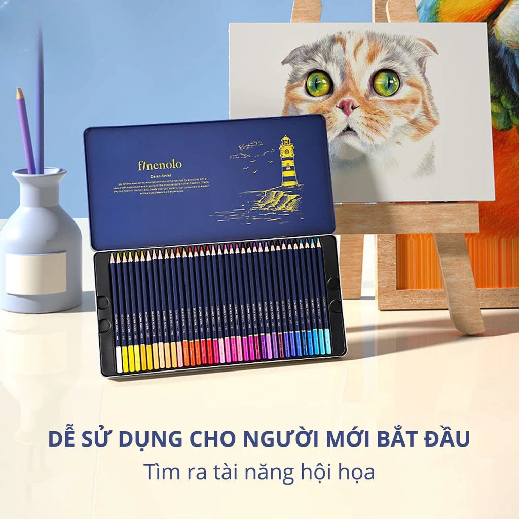 [UPGRADED VERSION] Professional Tin Box Oil Based Colored Pencils - 24/36/48/72 Colors - Drawing Design Sketch Coloring