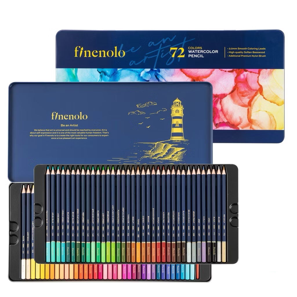 [UPGRADED VERSION] Professional Tin Box Oil Based Colored Pencils - 24/36/48/72 Colors - Drawing Design Sketch Coloring