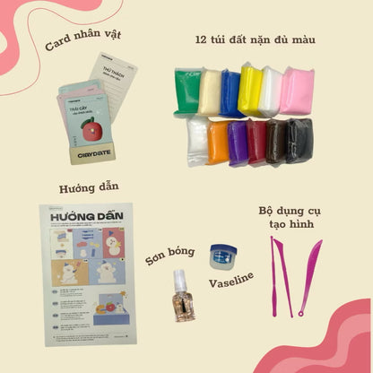 DIY Clay Set, Super Light Self-drying Clay with Tools, Handmade Toy Set