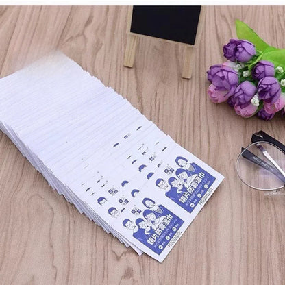 Set of 100 Nano Glasses Cleaning Paper, Anti-fog Paper Towels.