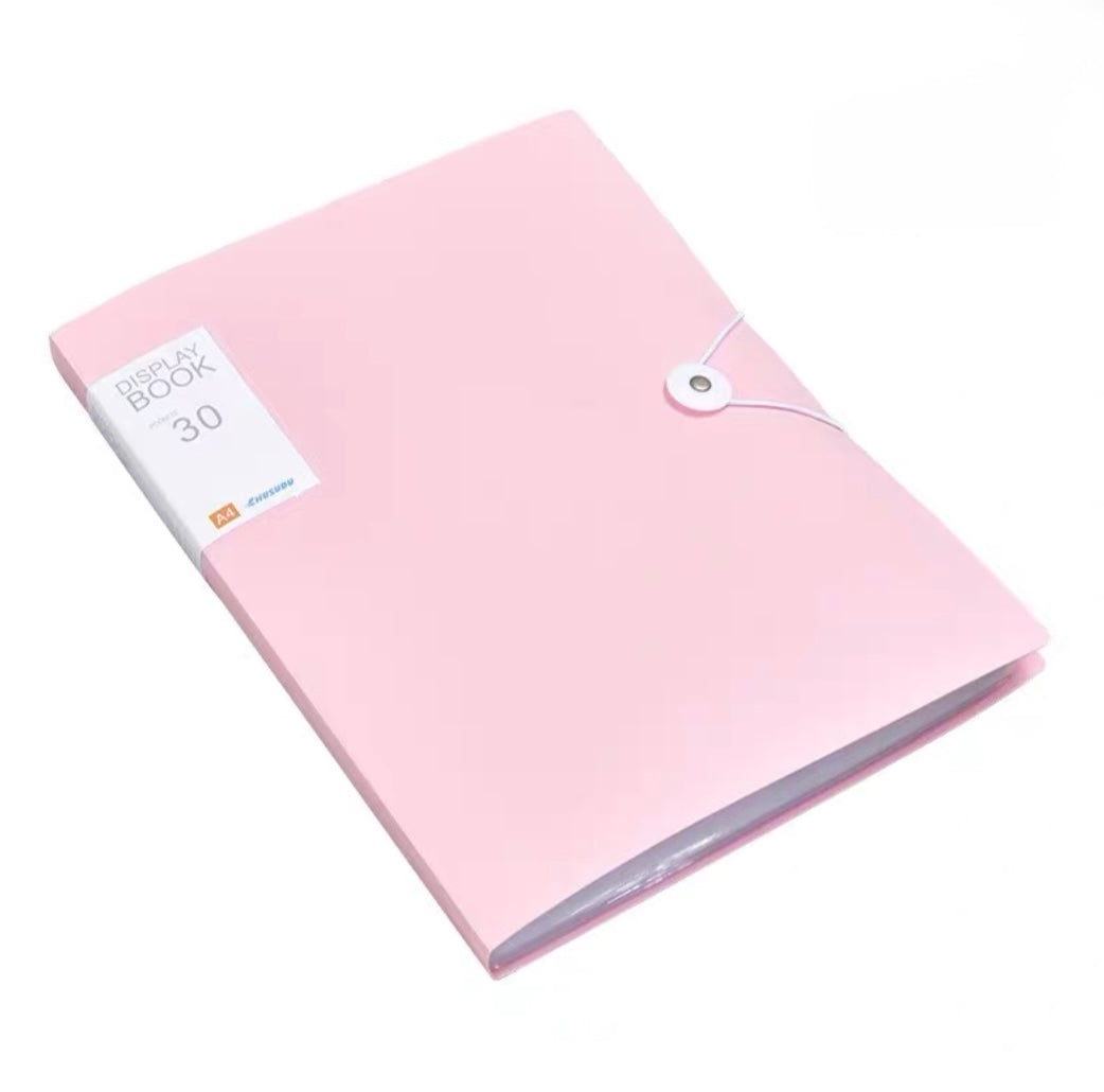 A4 File Folder Display Book 30/60 Pages Transparent Insert