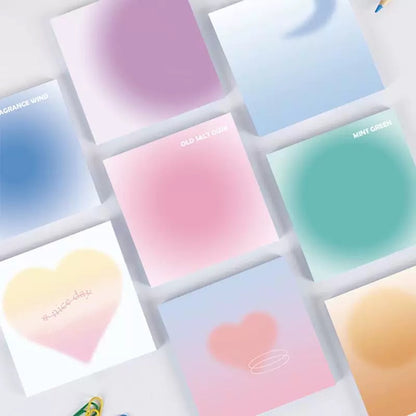 Set of 50 Square Colored Note Pads, Elegant Style