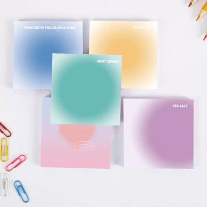 Set of 50 Square Colored Note Pads, Elegant Style