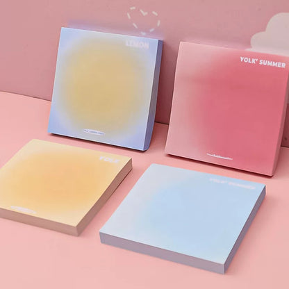 Set of 50 Square Colored Note Pads, Elegant Style
