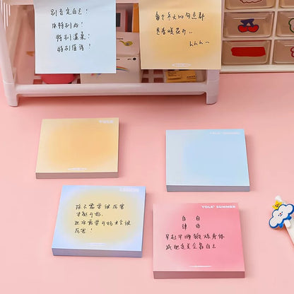 Set of 50 Square Colored Note Pads, Elegant Style