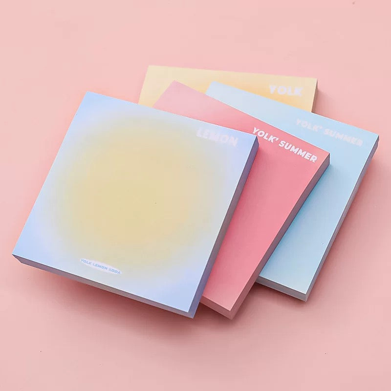 Set of 50 Square Colored Note Pads, Elegant Style