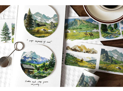Series Paper Tape Wilderness, Mountain, Snow-capped and Forest 6cm*35cm*2m