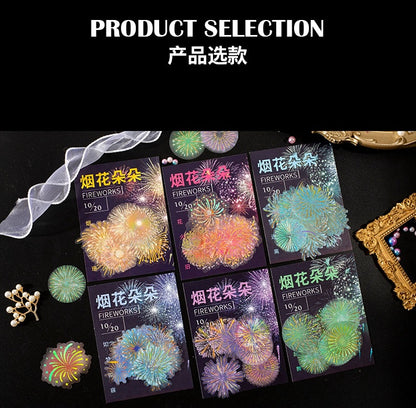 Series Firework Retro PET Sticker  50x50mm
