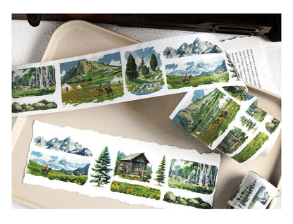 Series Paper Tape Wilderness, Mountain, Snow-capped and Forest 6cm*35cm*2m