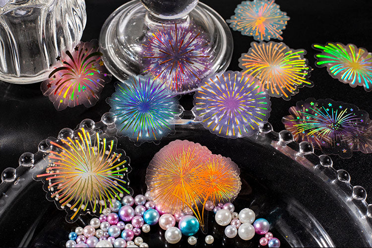Series Firework Retro PET Sticker  50x50mm