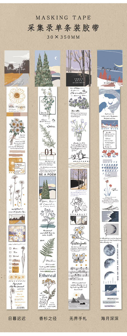 Series Japanese Paper Long Tape Collection - Notebook Decoration, Materrial Film