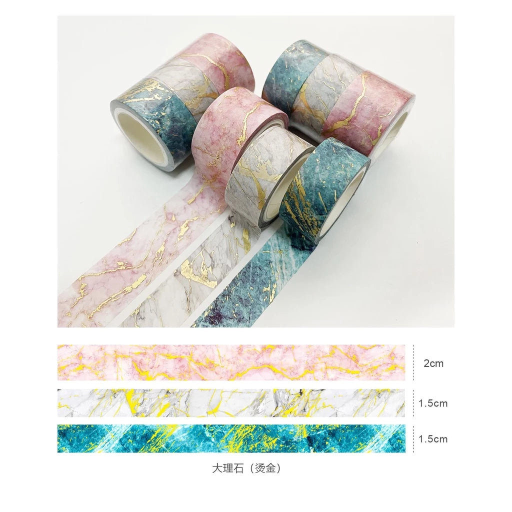 Set of 3 Rolls of Cute Bronze Washi Tape