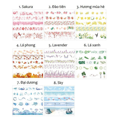 Set of 5 rolls Masking Tape - Summer Scent, Ocean