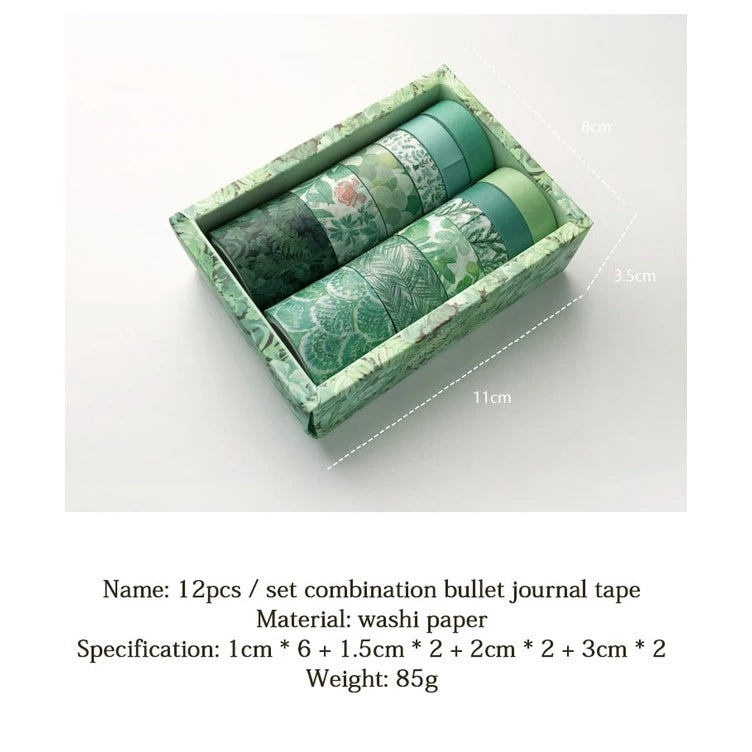 Set of 12 Rolls 300cm Boxed Tape Multiple Pattern